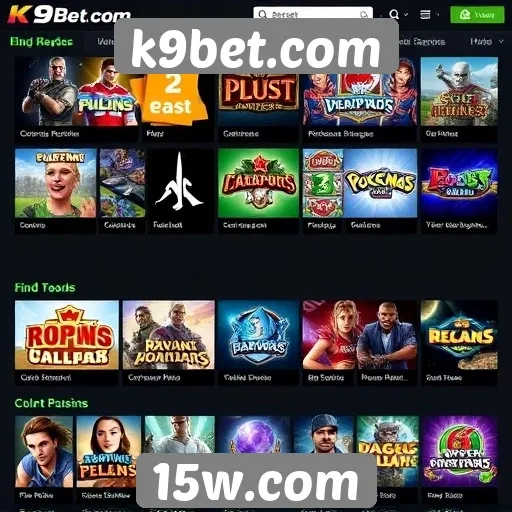 Variedade de jogos oferecidos no k9bet.com